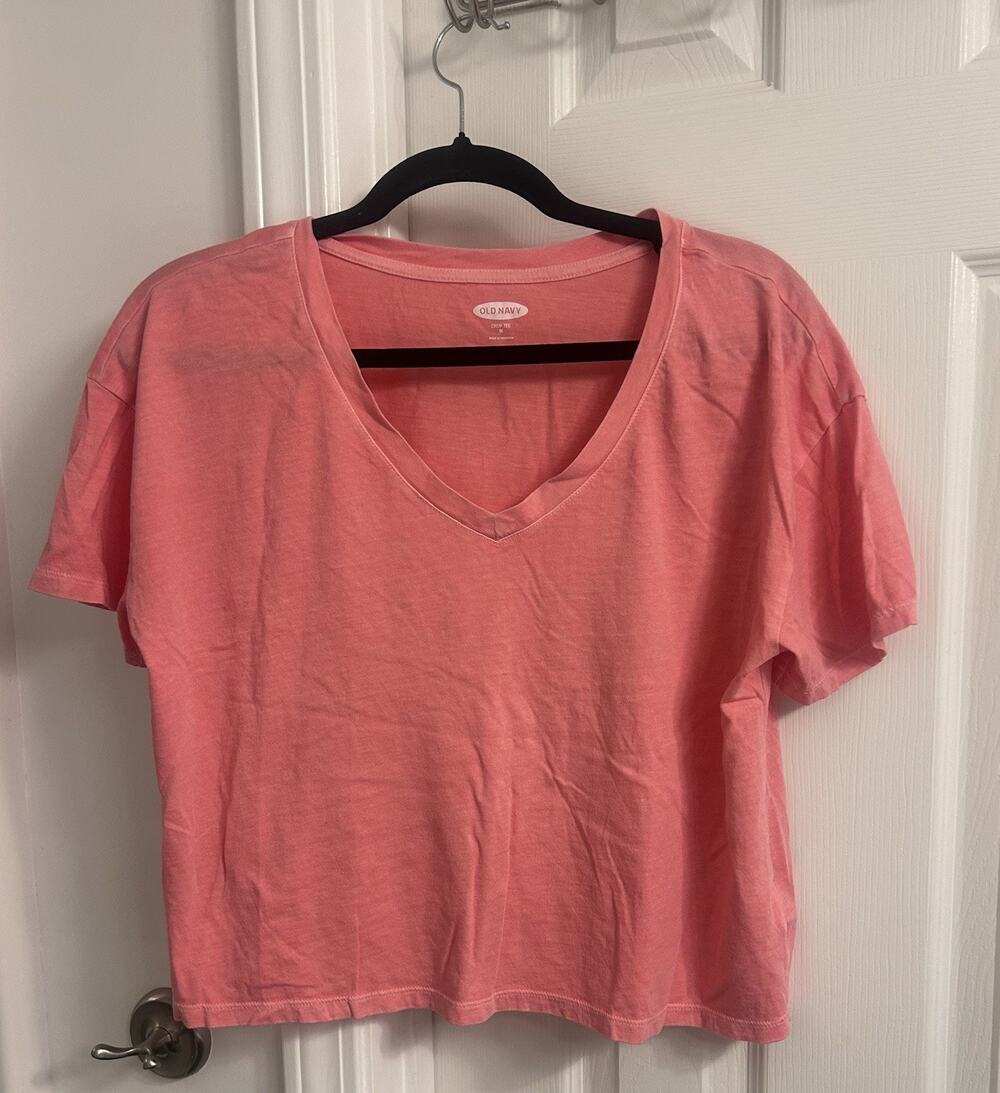 Old Navy Women’s Crop Tee Bundle Pink Baby Blue Size Medium Short Sleeve